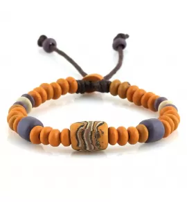 Браслет из бусин из кости Everiot VD-MJ-1808 оранжевый