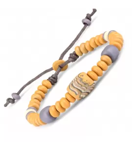 Браслет из бусин из кости Everiot VD-MJ-1808 оранжевый