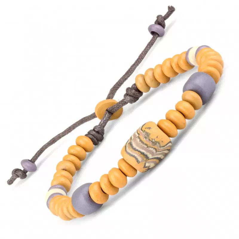 Браслет из бусин из кости Everiot VD-MJ-1808 оранжевый