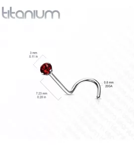 Титановая серьга для пирсинга носа (нострил) Pirslab T23NO4-C с фианитом