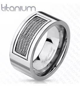 Мужское кольцо из титана Spikes R-TI-4402 с декором в виде тросов