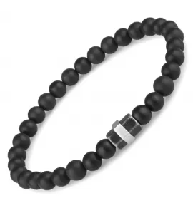 Мужской тонкий браслет Everiot Select LNS-2250 из черного агата