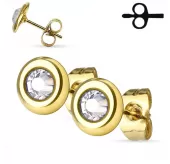 Серьги-гвоздики TATIC SE2908-GD из стали с фианитом