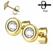 Серьги-гвоздики TATIC SE2908-GD из стали с фианитом