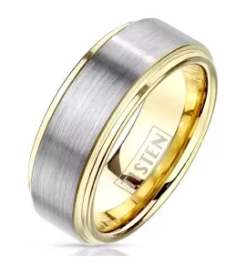 Мужское кольцо из тистена (титан-вольфрама) с покрытием цвета желтого золота Tisten R-TS-028