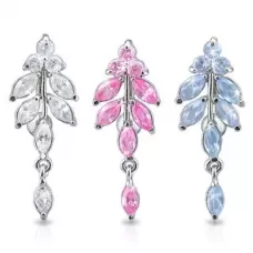 Украшение для пирсинга пупка Pirslab NTRT3625 из титана с фианитами