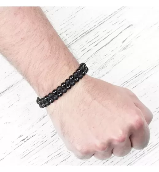 Браслет Шамбала Everiot Select LNS-0212 из натурального агата в два ряда