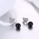 Серьги-гвоздики Everiot SE-XP-14260 с имитацией жемчуга черного цвета