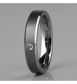 Мужское кольцо из карбида вольфрама CARRAJI R-TU-0106 с фианитом