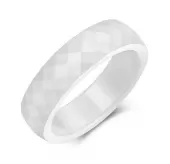 Белое кольцо из керамики Everiot RCM-0004, граненое, парное