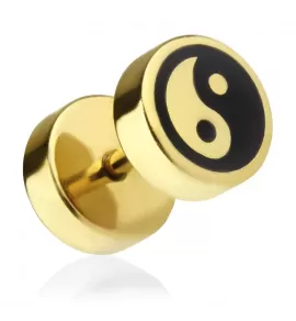 Серьга PiercedFish PSFX-54 в виде "инь-янь" (имитация плага)