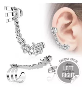 Кафф на ухо TATIC EC-13289 из стали с фианитами