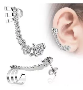 Кафф на ухо TATIC EC-13289 из стали с фианитами