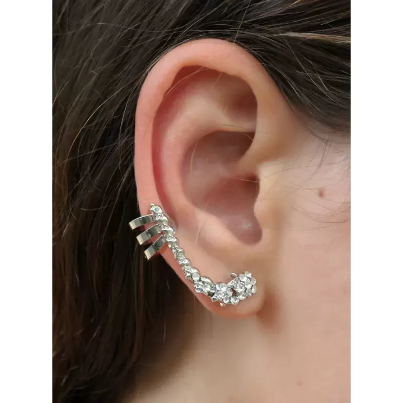 Кафф на ухо TATIC EC-13289 из стали с фианитами