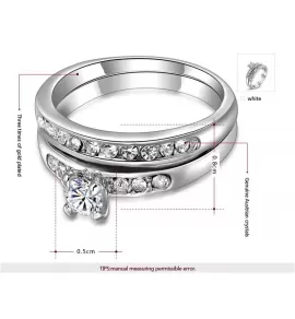 Пара колец Rozi RG-19290 с фианитами в серебряном цвете