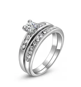 Пара колец Rozi RG-19290 с фианитами в серебряном цвете