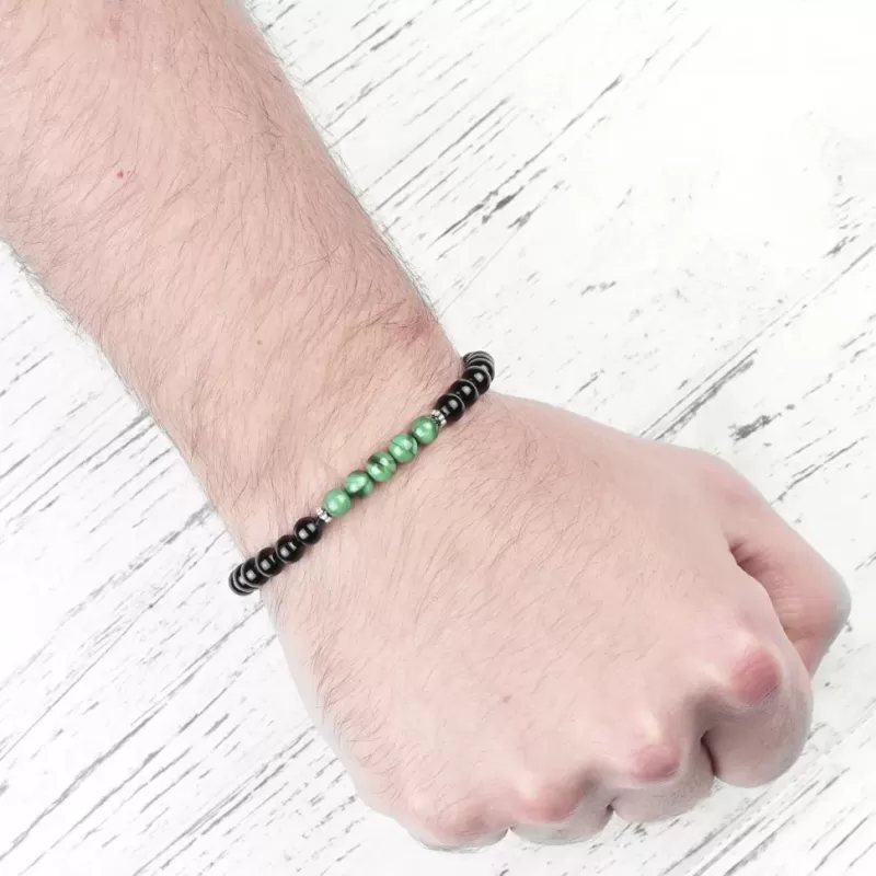 Браслет Everiot Select LNS-8038 из оникса и малахита