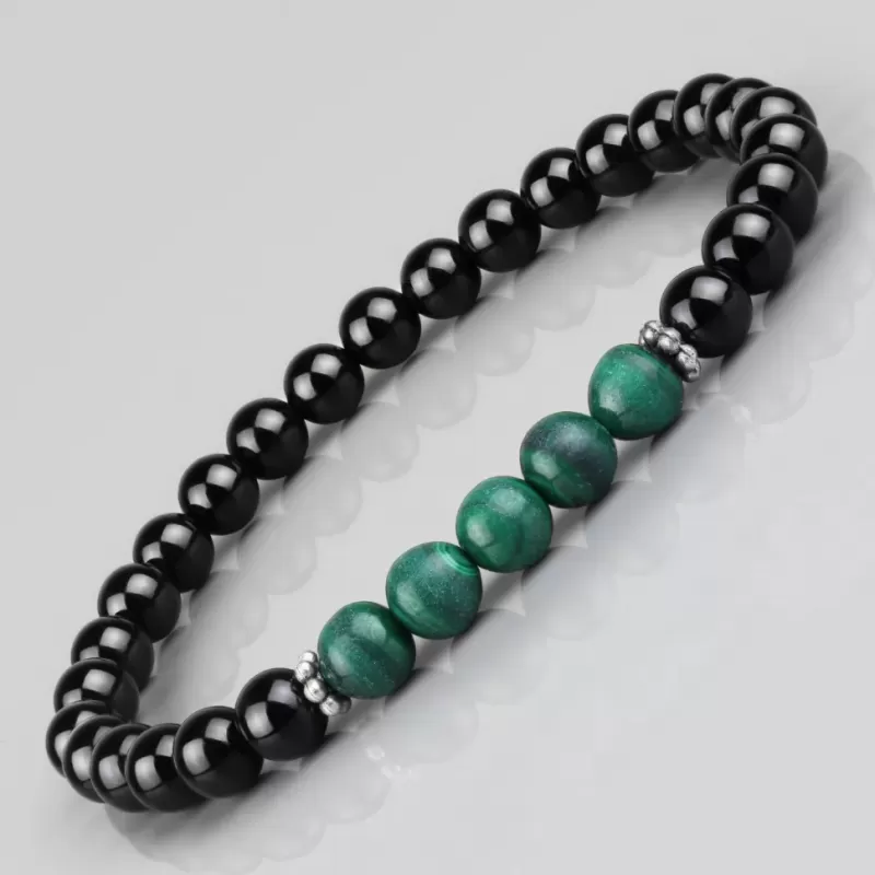 Браслет Everiot Select LNS-8038 из оникса и малахита