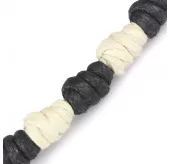 Браслет Everiot VD-MJ-1809 черно-белый с красными бусинами
