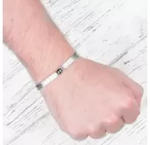 Браслет ручной работы на резинке Everiot Select LNS-2021 из бусин гематита