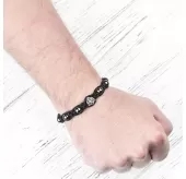 Мужской браслет Шамбала Everiot Select LNS-2253 из гематита с символом "Вечный узел"