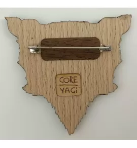 Брошь ручной работы из дерева «Бешеная кошка белая» COREYAGI ASC-KB10-W