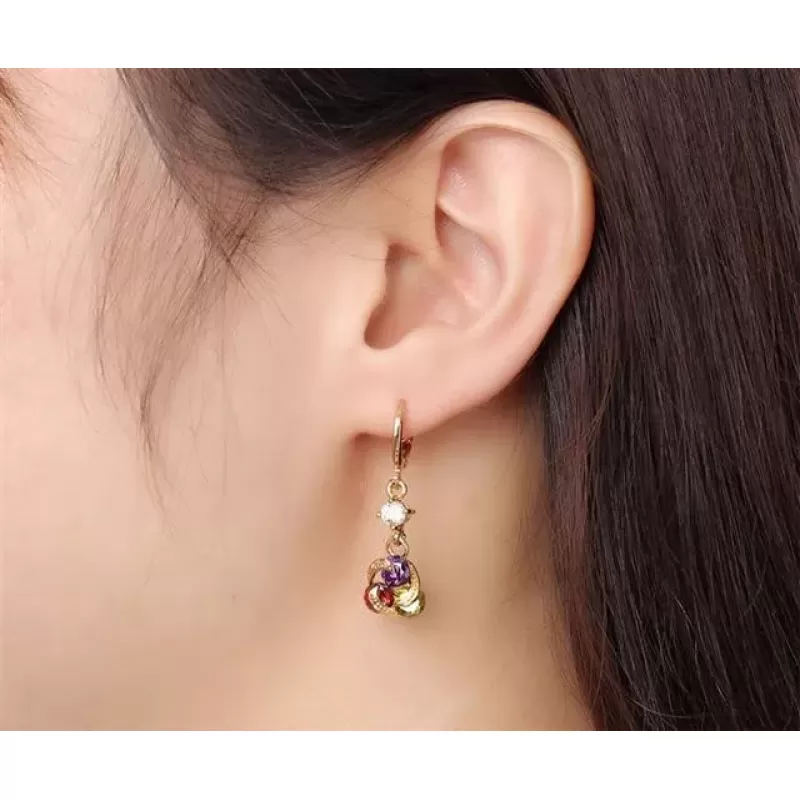 Серьги Everiot RR-XP-1437-MC с разноцветным фианитом