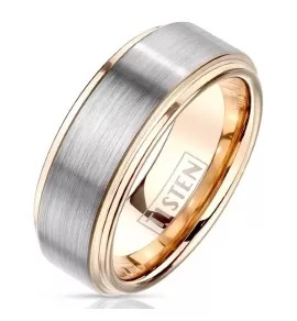 Мужское кольцо из тистена (титан-вольфрама) с покрытием цвета розового золота Tisten R-TS-030