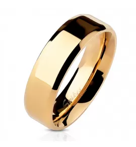 Кольцо из стали Spikes R082 цвета розовое золото