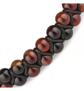 Браслет Шамбала из коричневого агата Everiot Select LNS-2274 с крестом