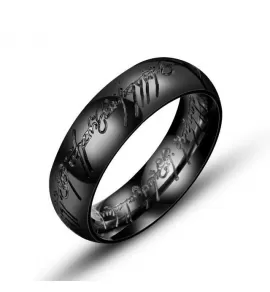 Кольцо Всевластия TATIC RSS-2762 из стали, с черным покрытием и надписью