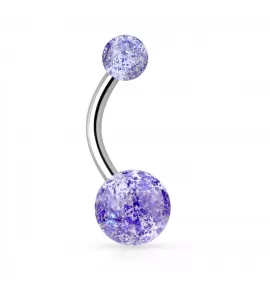 Серьга банан для пирсинга пупка из титана Pirslab --T23NL2-B с блестящими шариками из акрила