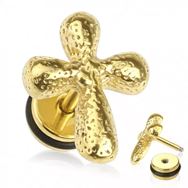 Серьга PiercedFish -PSFX-35 в форме креста (плаг обманка)