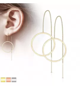 Женские серьги-протяжки из стали TATIC SE3645 с кольцами