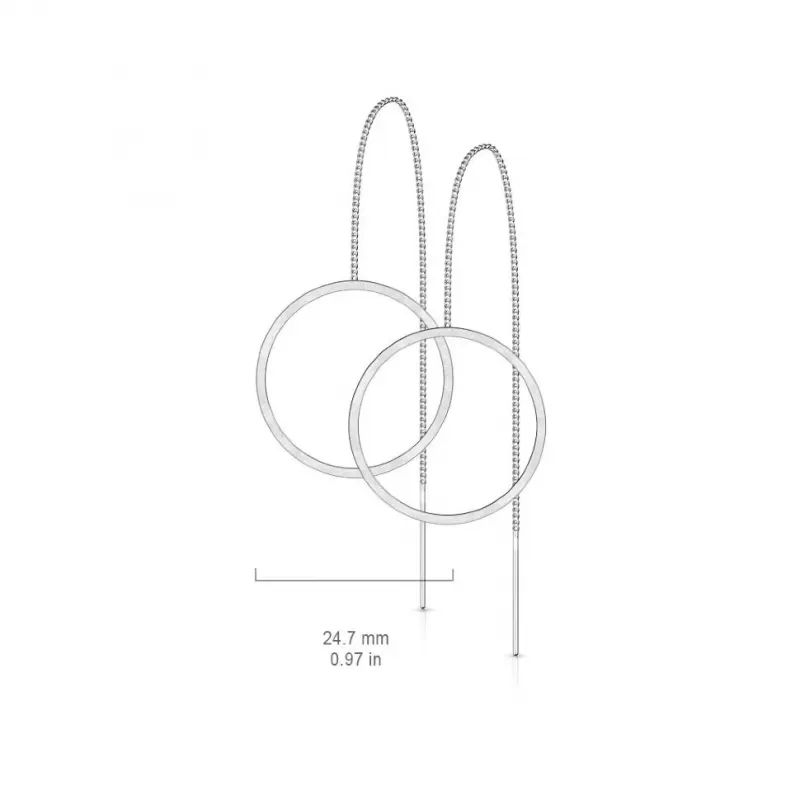 Женские серьги-протяжки из стали TATIC SE3645 с кольцами