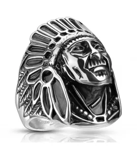 Мужское кольцо из стали SPIKES "Индеец Апачи" R-H2161