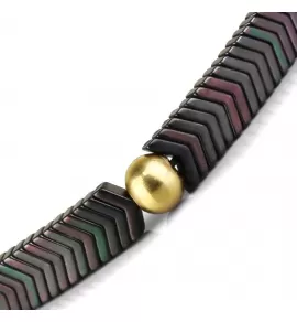 Браслет ручной работы на резинке Everiot Select LNS-2022 из бусин гематита