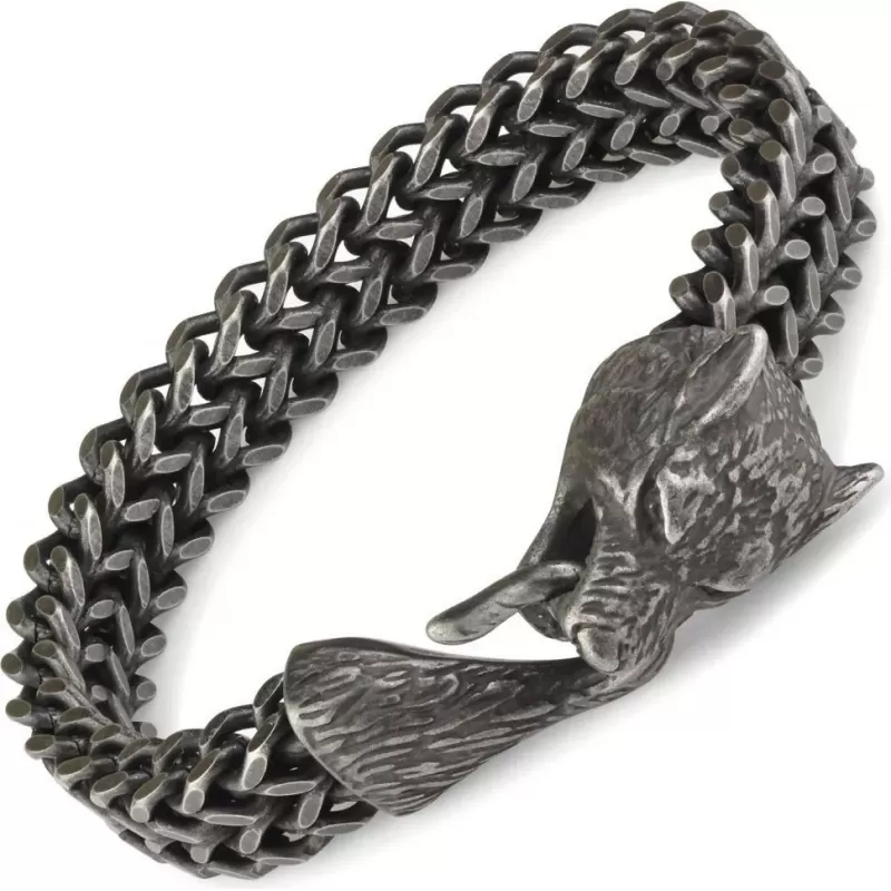 Мужской браслет-цепочка с головой волка Everiot SB-ZS-7736/SB-ZS-9819 из стали