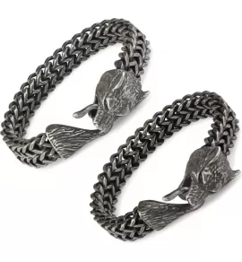Мужской браслет-цепочка с головой волка Everiot SB-ZS-7736/SB-ZS-9819 из стали