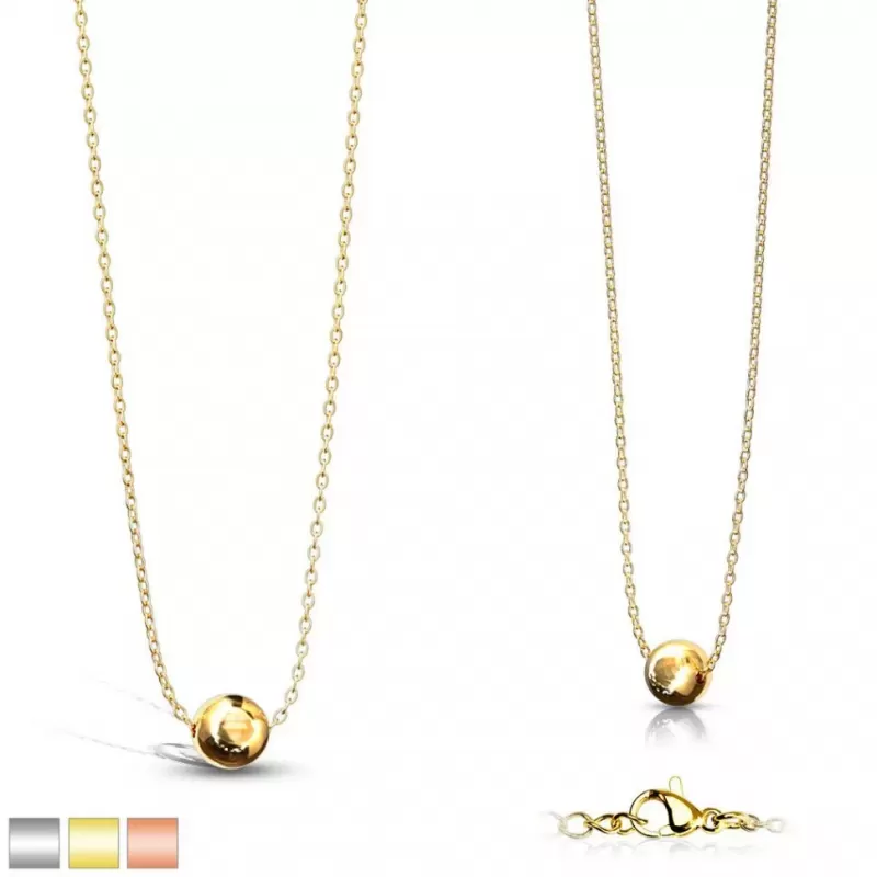 Минималистичное колье из цепочки с подвеской-шариком TATIC SNP-1460 из стали
