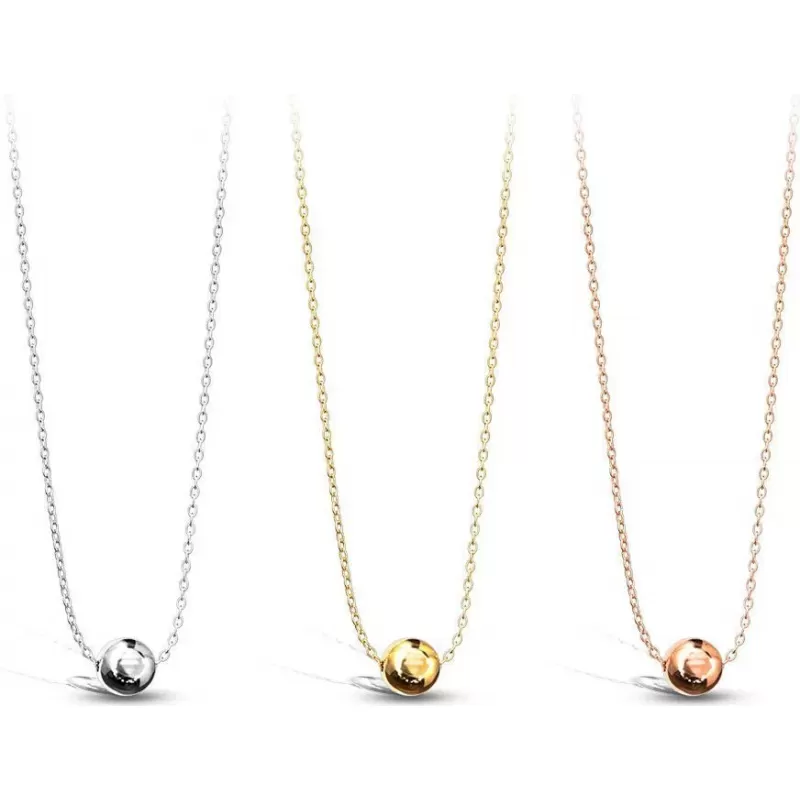 Минималистичное колье из цепочки с подвеской-шариком TATIC SNP-1460 из стали