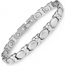 Магнитный браслет мужской Magnetana KBM-221128 из нержавеющей стали с фианитами