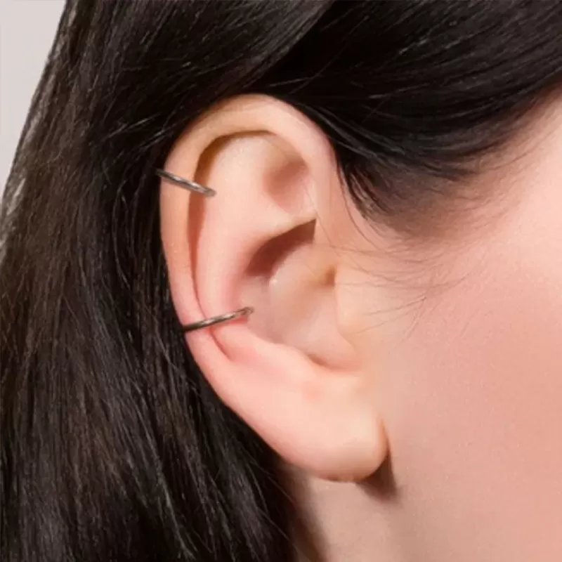 Набор 2 шт. серьга для имитации пирсинга PiercedFish SET-RSFX-0022-ST из стали, на хрящ ух, хеликс, губу, нос