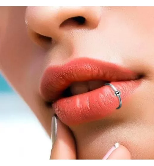 Набор 2 шт. серьга для имитации пирсинга PiercedFish SET-RSFX-0022-ST из стали, на хрящ ух, хеликс, губу, нос