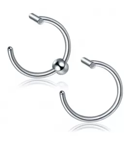 Набор 2 шт. серьга для имитации пирсинга PiercedFish SET-RSFX-0022-ST из стали, на хрящ ух, хеликс, губу, нос