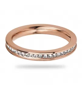 Женское кольцо дорожка из стали TATIC RSS-1571-RD обручальное с фианитами