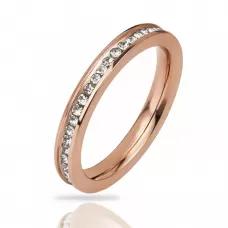 Женское кольцо дорожка из стали TATIC RSS-1571-RD обручальное с фианитами
