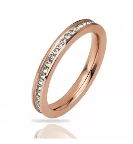 Женское кольцо дорожка из стали TATIC RSS-1571-RD обручальное с фианитами