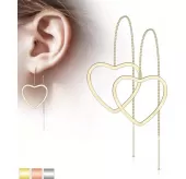 Серьги-протяжки женские из стали TATIC SE3647 с сердцем
