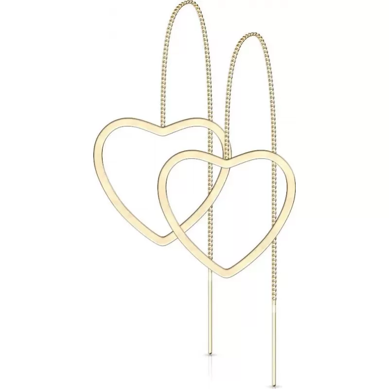 Серьги-протяжки женские из стали TATIC SE3647 с сердцем